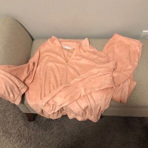 2 piece terry cloth track suit